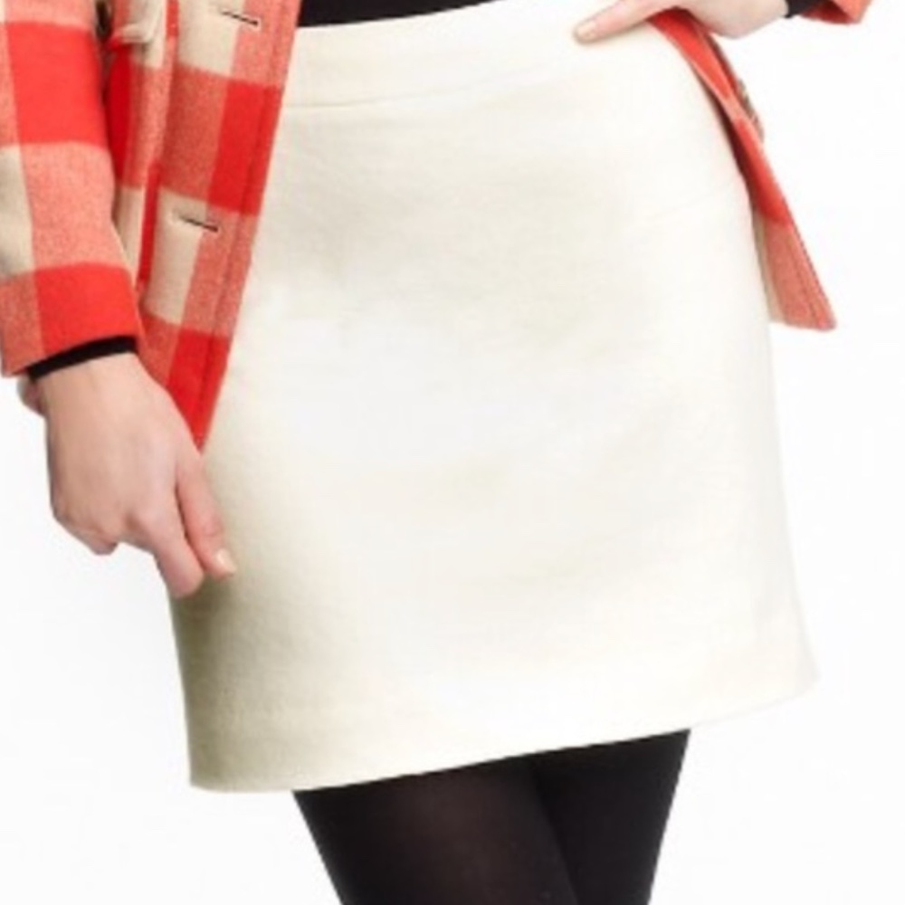 J. Crew Classic Mini Skirt - White Wool